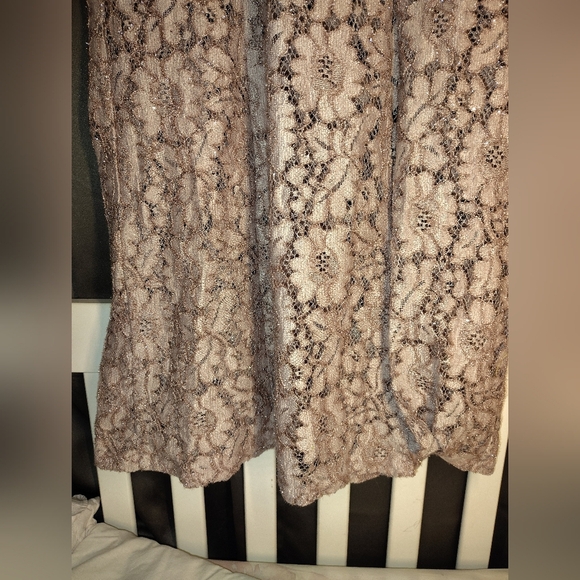 Tan Sheath Dress Sleeveless V-neck Wedding Guest - Picture 4 of 11